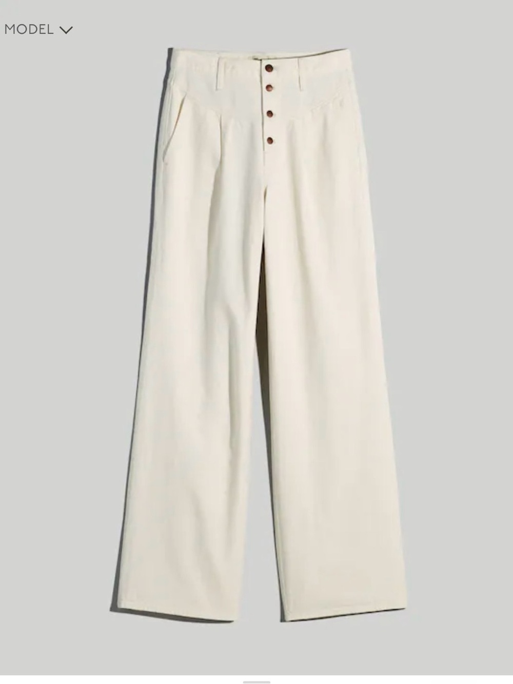 Madewell Super Wideleg Jeans in Vintage Canvas:Button Fly Edition